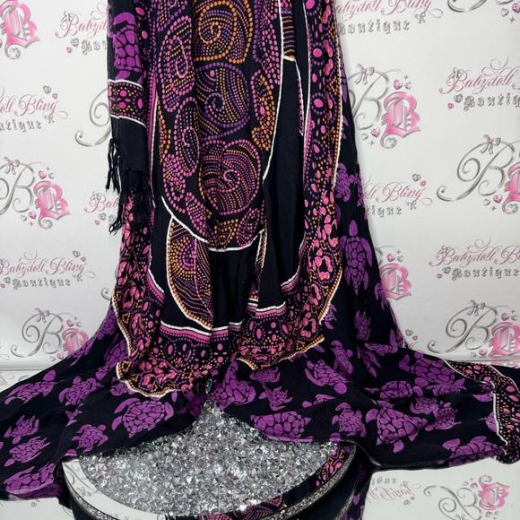 Vest coverup beach Hawaii turtle π’ sequins sparkly silver one size fits all - Picture 13 of 15